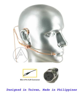 Tan Beige Headset Mic Microphone Compatible w Shure Wireless L1 PGX SLX UT ULX - Picture 1 of 7