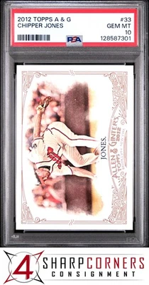 2012 TOPPS ALLEN & GINTER #33 CHIPPER JONES BRAVES HOF PSA 10 - Image 1 of 3