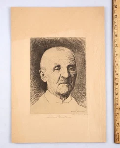 Grabado original de los años 20 de Anton Bruckner por Rudolf Herrmann firmado a mano - Imagen 1 de 6