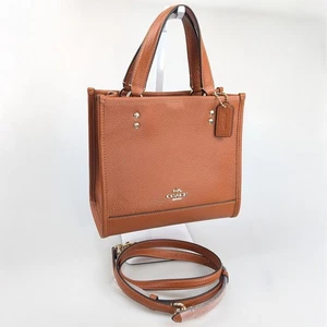 Coach Dempsey Tote 22 Pebble Leather Purse Crossbody Handtasche CO971 Sunset Brown - Bild 1 von 10