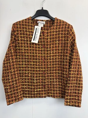 NUEVA Chaqueta De Colección Soft Works Para Mujer M Ligera Naranja Tweed Forrada Foto 1 de 4