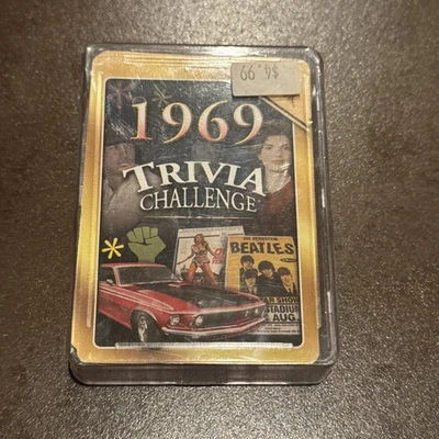 1969 Trivia Challenge Playing Cards in Plastic Case, Large Numeral Faces - Image 1 of 4