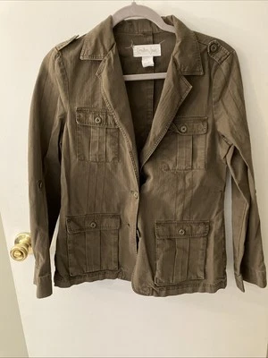 Chaqueta utilitaria London Jean para mujer bolsillos verde militar para mujer talla pequeña Foto 1 de 3