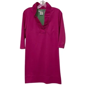 Gretchen Scott Designs Pink Ruffleneck Dress Womens Size Small Preppy - Picture 1 of 10