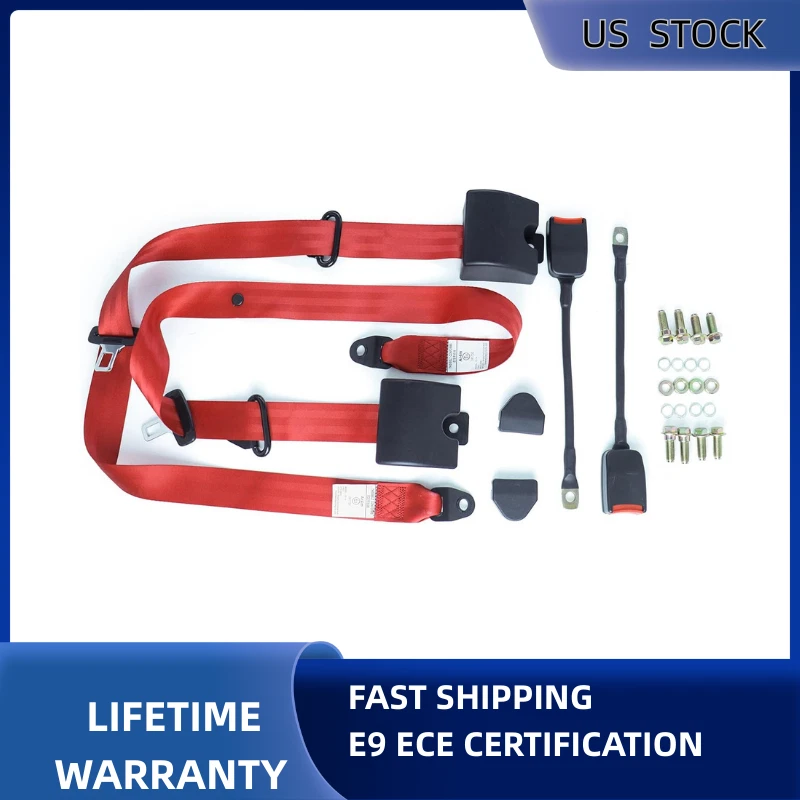 2 Set 3-point Adjustable Retractable Shoulder Seat Belt Straps For Dodge Dakota - Image 1 of 4