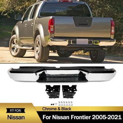 For 2005-2021 Nissan Frontier Chrome Rear Step Bumper Assembly W/O Sensor Holes - Изображение 1 из 4