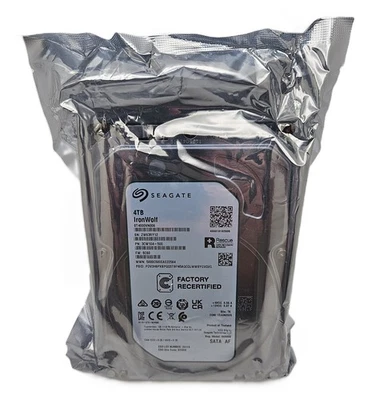 SEAGATE IRONWOLF 4TB 3.5" SATA DRIVE - ST4000VN006 (RECERTIFIED) *SEALED* (READ) - Image 1 of 2
