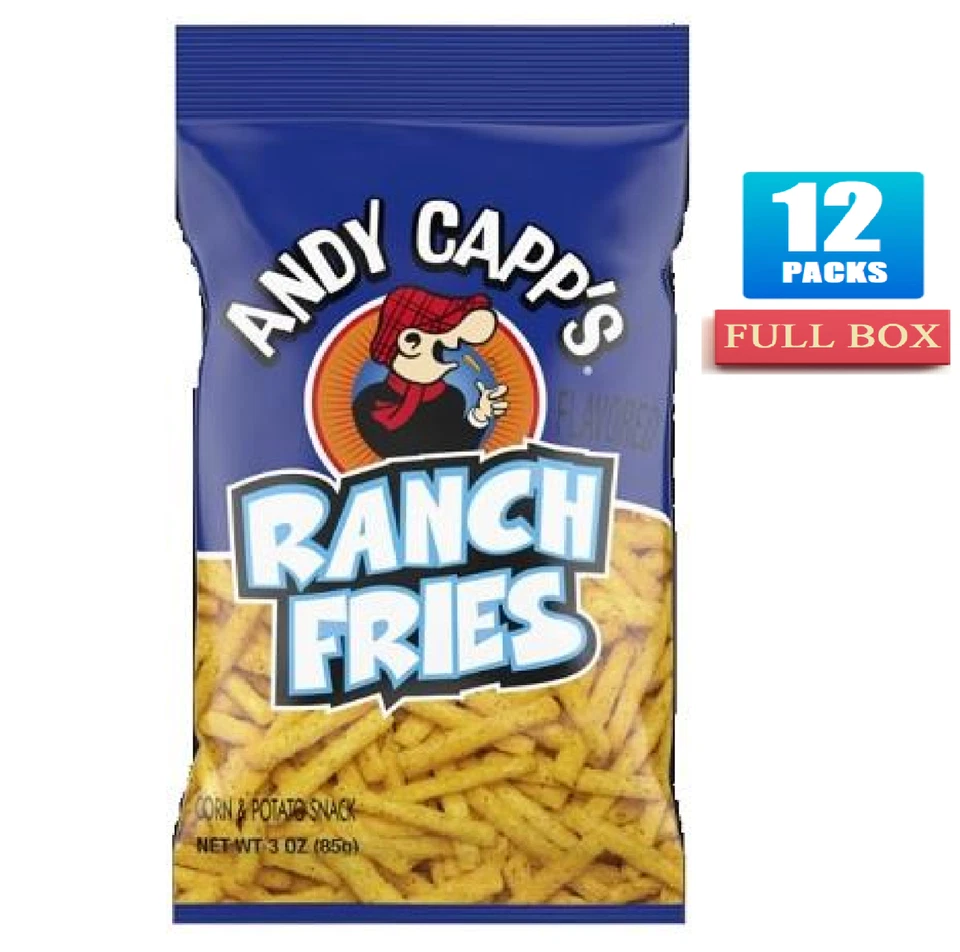 12x Bags Andy Capps Ranch Fries Snacks - 3oz Each - Image 1 of 1