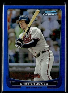 2012 Bowman Chrome Blue Refractors Chipper Jones 034/250 Atlanta Braves #34 - Picture 1 of 2