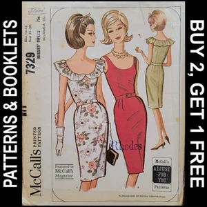 Vintage McCall's Fitted Bodice Dress Pattern #7329 Size 10-12 UNCUT - Picture 1 of 6