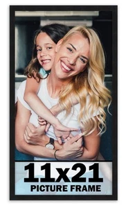 11x21 Frame Black Picture Frame Modern Photo Frame UV Acrylic, Acid Free Backer - Picture 1 of 6