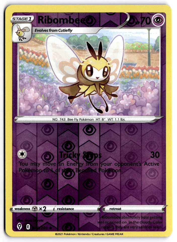 Pokemon TCG Ribombee 079/203 Swsh07: Evolving Skies Reverse Holo - Image 1 of 1