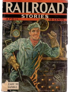 April 1937 Railroad Stories Pulp Magazine Great Cover Art Great shape for Pulps - Picture 1 of 3
