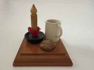 Estatuilla de madera menonita para fiesta de amor Nochebuena vela taza buñuelo manzana - Imagen 1 de 7