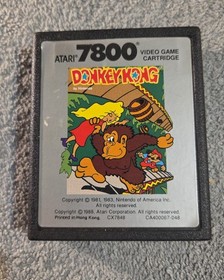 Atari 7800 Donkey Kong Cleaned and Tested Excellent Condition 
