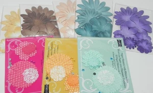 LOT MULBERRY PAPER FLOWERS PURPLE BLUE PINK ORANGE GEMS STUDIO 8 PLUS OTHERS - Picture 1 of 1