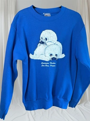 Sudadera De Colección Años 90 Oneita Charleston Harbor Coos Bay, Oregon Sea Lions Azul L Foto 1 de 4