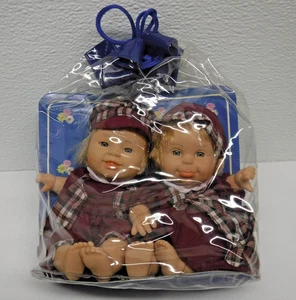 Gigo My Pals Twins Bean Bag Kids 8" Dolls w/ Expressive Faces, NOS 1990's in pkg - Picture 1 of 4