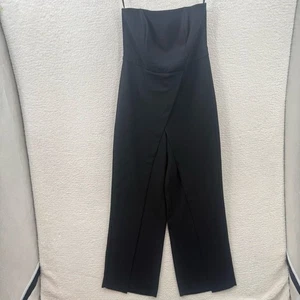 White House Black Market Black Strapless Split-Leg Jumpsuit Size 6 - Picture 1 of 12