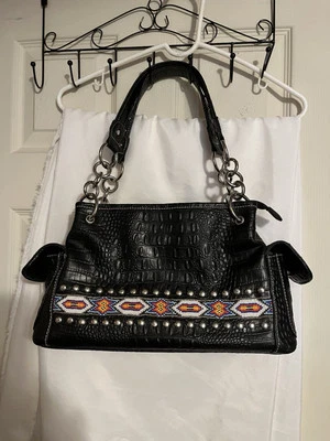 Monedero Bolso Hombro Negro Blazin Roxx 3 Compartimentos Interior 2 Bolsas Laterales Foto 1 de 4