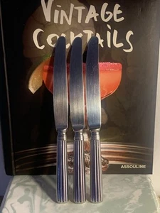CUTIPOL ATHENA DINNER KNIFES (3) STAINLESS RIBBED DESIGN HANDLE GLOSSY PORTUGAL - Picture 1 of 10