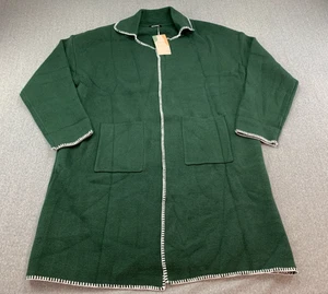 BTFBM Whipstitch Cárdigan Tejido Grueso Plumero Suéter Mujer Talla XL Verde Acogedor - Imagen 1 de 14