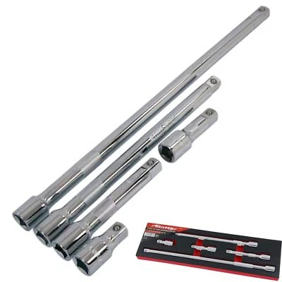 Neilsen 5pc 1/2" Drive Socket Extension Bar Set 50 75 125 250 & 375mm Long - Image 1 of 3