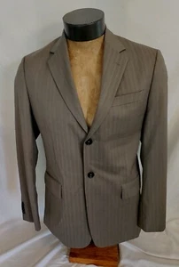 Men Banana Republic Brown & Gray Pinstripe Herringbone Suit Jacket Coat 38R NWOT - Picture 1 of 11