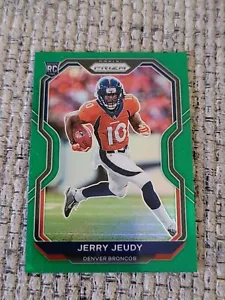 2020 Panini Prizm Prizms Green #314 Jerry Jeudy RC Denver Broncos Rookie Alabama - Foto 1 di 2