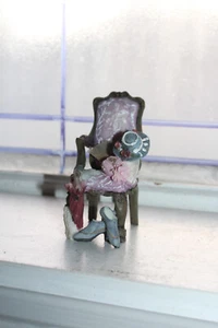 Victorian Ornamental Chair Figurine with Hats & Accessories - Picture 1 of 4