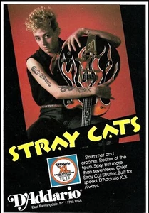 Cuerdas de guitarra The Stray Cats Brian Setzer 1985 D'Addario 5 x 7 anuncio - Imagen 1 de 3