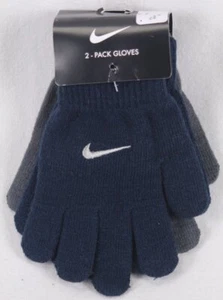 Nike Boys Swoosh Gloves Grey Navy Blue Size 8/20 NWT - Picture 1 of 1