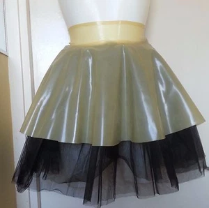Latex Fetisch Tutu Kreis Skifahrender Rock Gummi Gummi SCHWARZ XS S M L XL - Bild 1 von 1