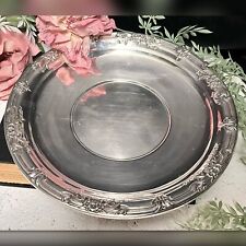 Sterling Silver Plate Wild Rose I.S. Charger Plate H279 Vintage Victorian Bowl*
