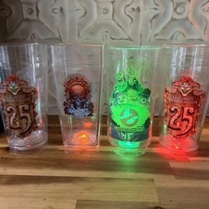 Halloween Horror Nights Set 4 Universal Studios Light Up Cups Ghostbusters - Picture 1 of 8