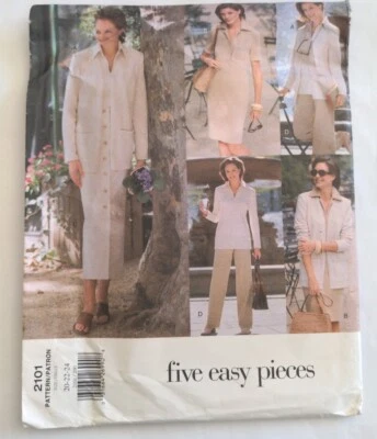 Vogue 2101 Pattern Five Easy Pces Misses Jacket Skirt Dress Pants Size 20/22/24  - Image 1 of 4