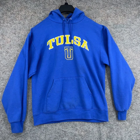 Tulsa Gold Hurricanes Sweatshirt Mens Medium Blue Football Champion Hoodie Cover