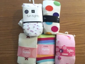 5 pairs NWT Gap Kids XXS/XS 2-5 years and Gymboree 3-4 years Cotton Tights - Picture 1 of 2