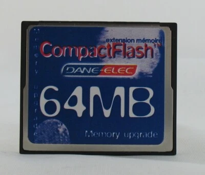 64MB DANE-ELEC COMPACT FLASH CF MEMORY CARD LOW CAPACITY FOR VINTAGE CAMERAS ETC - Image 1 of 2