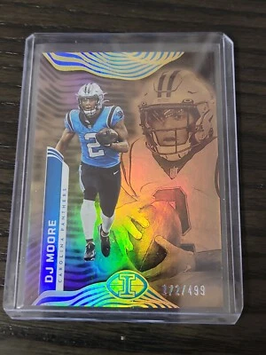 2022 Illusions Trophy Collection Base Bronze #13 DJ Moore /499 - Image 1 of 2