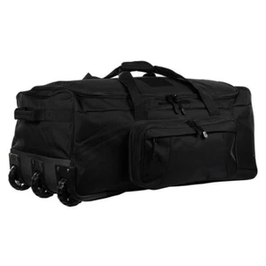 Wheeled 136L Trolley Commando Travel Bag - Black - Pullalong Overnight Holdall - Picture 1 of 7
