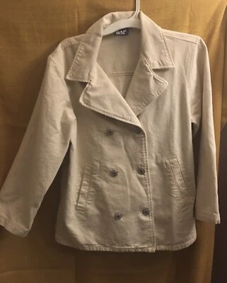 Abrigo de guisante blanco roto vintage Gap para mujer 100 % algodón chaqueta talla pequeños bolsillos usado en excelente estado Foto 1 de 4