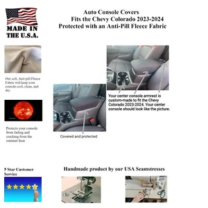 Auto Console Cover-Fleece Custom Fits the Chevy Colorado 2023-2024 (CANFL) - Picture 1 of 11