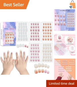 120Pcs Press On Nails for Kids - Colorful Glitter Set Perfect for Little Girls - Picture 1 of 8