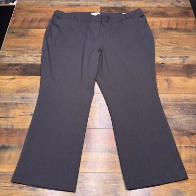 Liz Claiborne Audra Trouser Pants 22W Gray Mid Rise Stretch Machine Washable New - Image 1 of 4