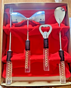 Mid Century Modern Vintage Lucite Bar Tool Set w/original box SWANK - Picture 1 of 4