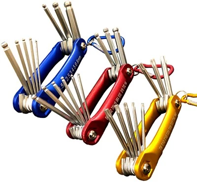 Folding Hex Key Set 3pc – Metric, SAE, Torx | Belt Hook | Cr-V Steel | Autojack - Image 1 of 4