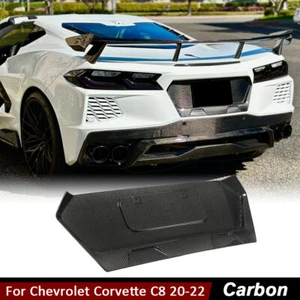 For Chevrolet Corvette C8 2020-2022 Carbon Fiber Rear License Plate Cover Trim - Afbeelding 1 van 12