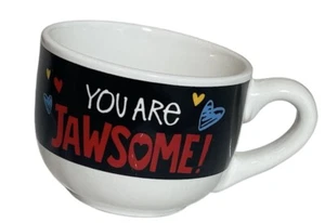 DAN DEE INTERNATIONAL You Are Jawsome! Black White W/ Hearts Coffee Mug - Picture 1 of 2