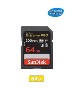 Sandisk 64GB SD Extreme Pro Memory Card Canon EOS 4000D / Rebel SL3 / 6D Mark II - Picture 1 of 6